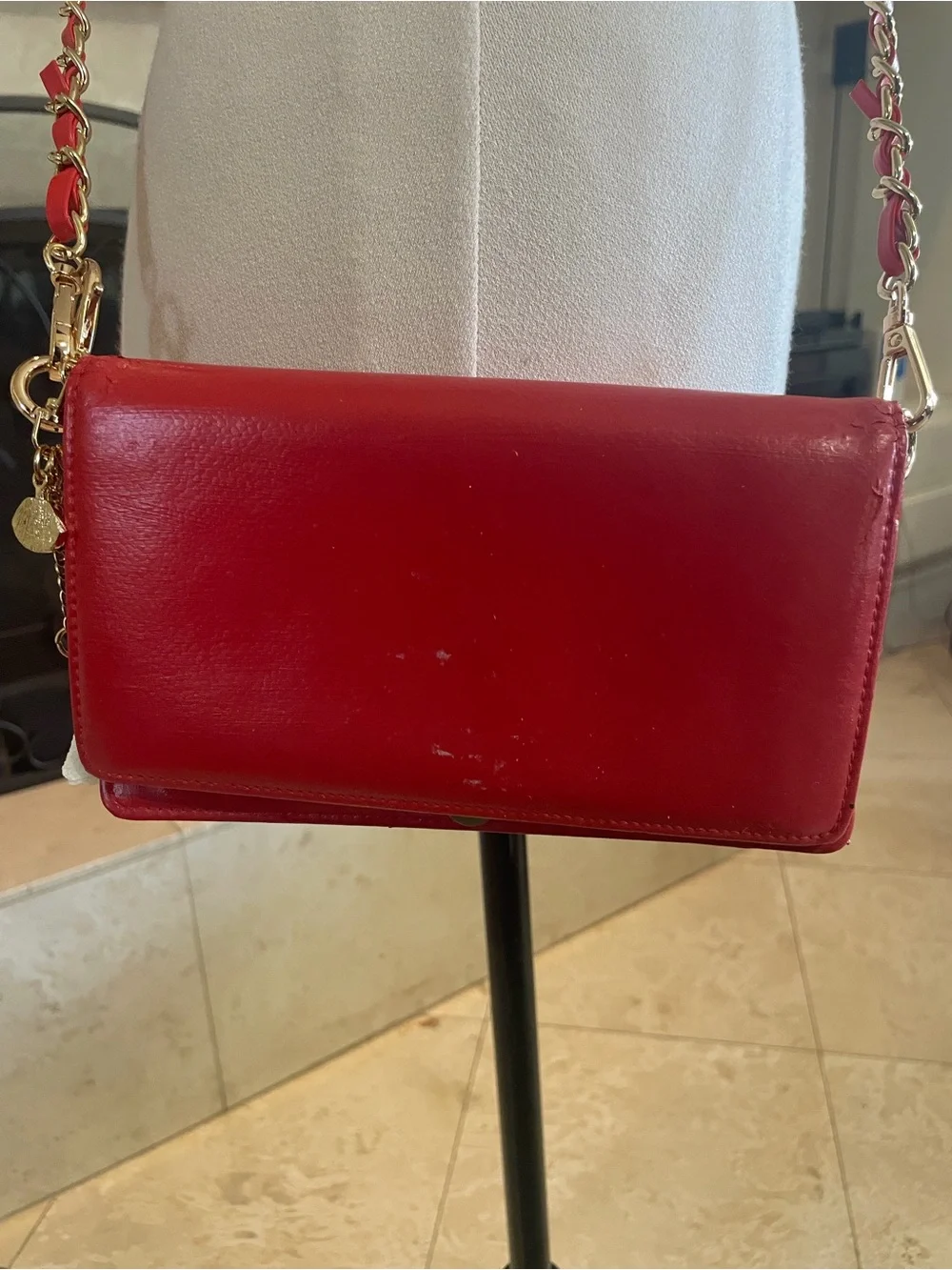 Authentic CHANEL Red Wallet-on-chain